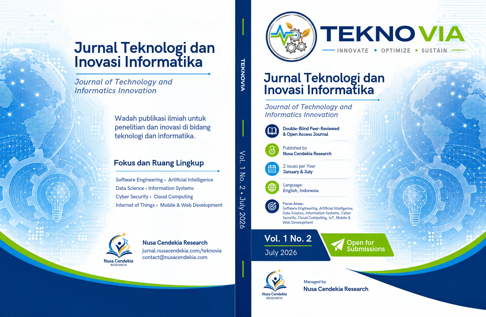 Sampul Cover Teknovia Volume 1 No 2
